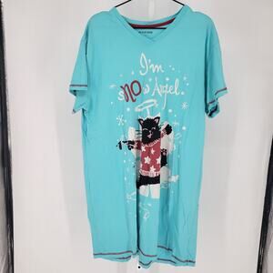 Vintage Y2K Little Blue House Womens Knee Length Sleep Shirt "I'm Snow Angel" OS